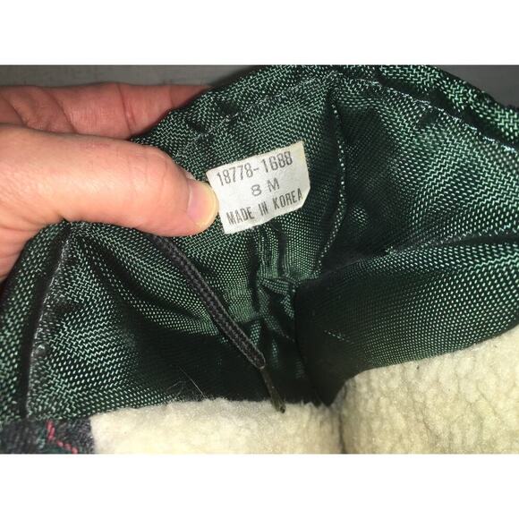 Eddie Bauer Duck Waterproof Snow Hiking Winter Boot Mens 8 Green Blue Leather - Picture 12 of 14